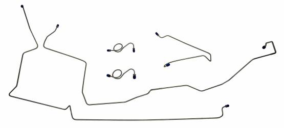 Shafer's Classic - 1987-1993 Ford Mustang Front Brake Line Set, 304 Stainless Steel