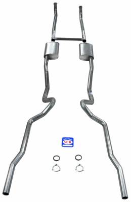 Shafer's Classic - 1955-1957 Chevrolet Full Size 2-1/2" Dual Turbo Small Block Exhaust System, Stainless Steel