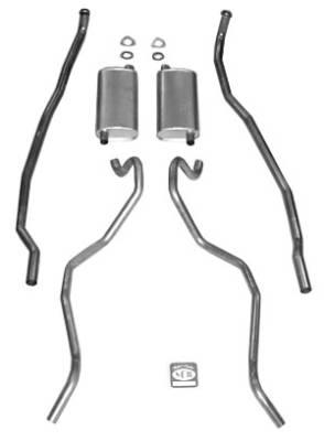 Shafer's Classic - 1965-1966 Chevrolet Exhaust System 8 cyl. 396 and 427 Dual Exhaust with 2-1/2" Exhaust Pipes, 304 Stainless steel