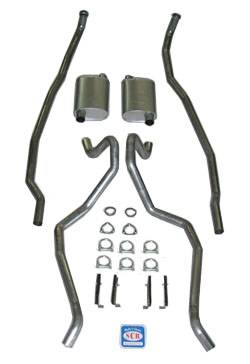 Shafer's Classic - 1965-1966 Chevrolet Full Size 2-1/2" Dual Turbo Exhaust System, Big block, Stainless steel