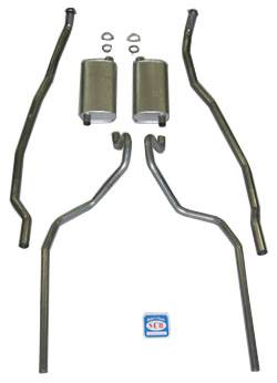 Shafer's Classic - 1965-1966 Chevrolet Full Size Exhaust System 8 cyl. 396 & 427 dual exhaust w/ 2-1/2" pipes, Stainless steel