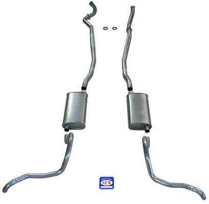 Shafer's Classic - 1967-1969 Full Size Chevrolet Exhaust System with Big Block and Stock Cast Iron Manifolds, Stainless steel