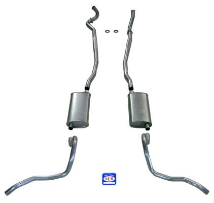 Shafer's Classic - 1967-1969 Full Size Chevrolet Exhaust System for Station Wagon with Big Block with Stock Cast Iron Manifolds, Stainless steel