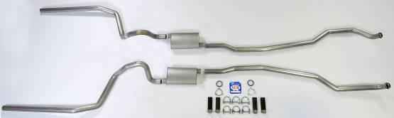 Shafer's Classic - 1965-1966 Full Size Chevrolet Exhaust System 2-1/2" Dual Turbo Big Block w/ high performance manifolds, Stainless steel