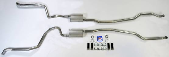 Shafer's Classic - 1965-1966 Full Size Chevrolet 2-1/2" Dual Turbo Exhaust System, Big Block w/ Hi-Perf manifolds, Stainless steel