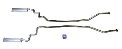 1963-64 Full Size Ford 2-1/2" Turbo Exhaust System except convertible and station wagon