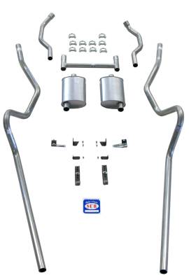 Exhaust - Exhaust Systems - Complete - Shafer's Classic - 1955 - 1957 Chevrolet Full Size 2" Dual Turbo Exhaust System