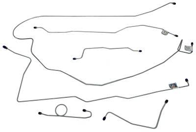 1964-1965 Ford Mustang Complete Brake Line Set Stainless Steel 