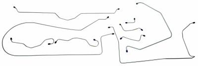 963 - 1964 Chevrolet Corvette Full Brake Line Set, Stainless Steel