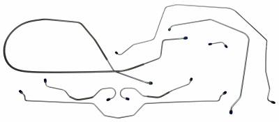 Late 1965 - 1966 Chevrolet Corvette Full Brake Line Set, Stainless Steel