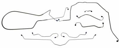 1970 - 1973 Chevrolet Corvette  Full Brake Line Set, Stainless Steel