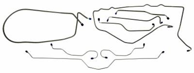 1975 Chevrolet Corvette  Full Brake Line Set, Stainless Steel