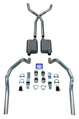 1967 - 1969 Camaro X Style 2-1/2" Exhaust System with Small Block Long Style Headers, Stainless steel