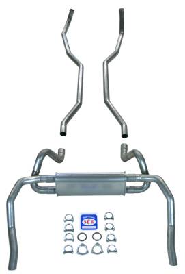 1967 - 1969 Camaro 2-1/2" Exhaust System with Big Block 2-1/2" Cast Iron Manifolds, Stainless steel
