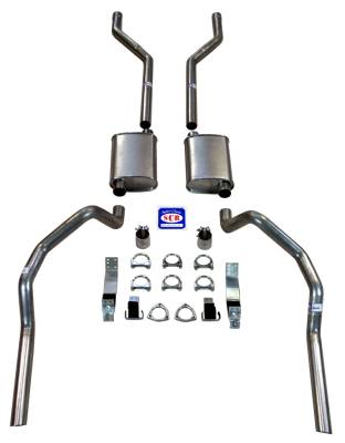 1967 - 1969 Camaro 2-1/2" Exhaust System with Small Block with Long Style Headers, Stainless steel
