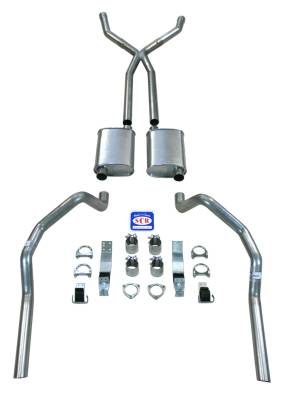 1967 - 1969 Camaro "X Style" 2-1/2" Exhaust System with Big Block with Long Style Headers, Stainless steel