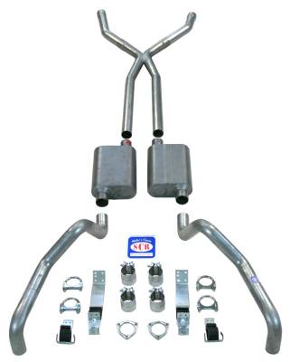 1967 - 1969 Camaro "X Style" 2-1/2" Exhaust System with Big Block with Long Style Headers, Stainless steel