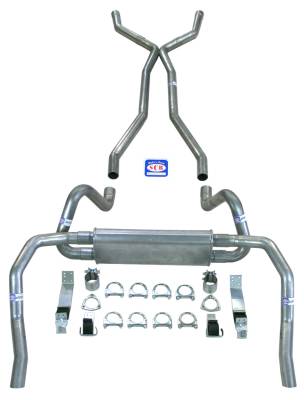 1967 - 1969 Camaro "X Style" 2-1/2" Exhaust System with Big Block with Long Style Headers, Stainless steel