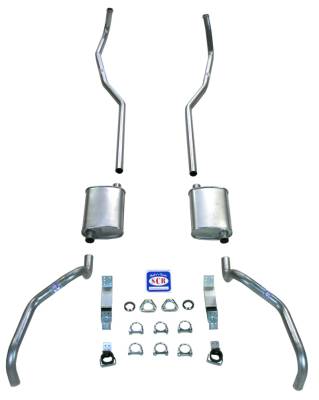 1967 - 1969 Camaro 2" Exhaust System with Small Block with 2" Cast Iron Manifolds, Stainless steel