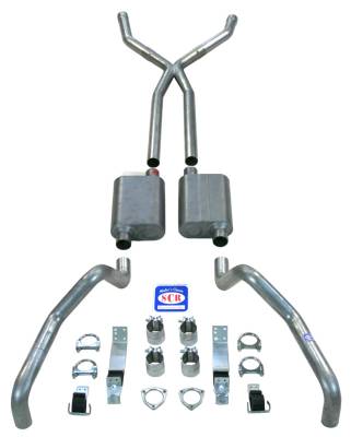 1967 - 1969 Camaro "X Style" 2-1/2" Exhaust System with Big Block with Long Style Headers, Stainless steel