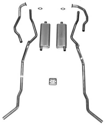 1956 Chevrolet Full Size 8 cyl. All Dual SW (exc. 9 Passenger) Exhaust System, Stainless steel