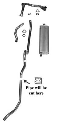 Shafer's Classic - 1957 Chevrolet Full Size 8 cyl. single Exhaust System, Stainless steel - Image 2