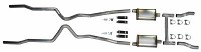 1955-1957 Chevrolet Full Size 2-1/2" dual turbo Exhaust System w/ 2-1/2" standard type Hedman headers, Stainless steel