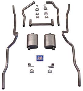 1955-1957 Chevrolet Full Size 2" Dual Turbo Exhaust System, Stainless steel