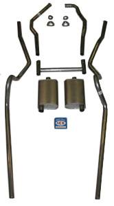 1955-1957 Chevrolet Full Size 2" dual turbo Exhaust System, Stainless steel