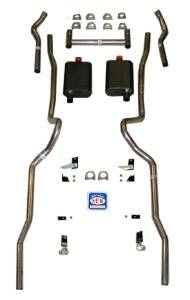 1955-1957 Chevrolet Full Size 2" dual turbo Exhaust System w/ 3/4 headers w/ frame horns, Stainless steel