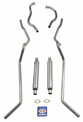 1955 Chevrolet Full Size 2" Dual 8 cyl. Exhaust System, SW exc. 9 passenger, Stainless steel