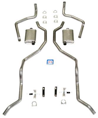 1960-1964 Chevrolet Full Size 2-1/2" Dual Turbo Exhaust System, Small Block, Stainless steel