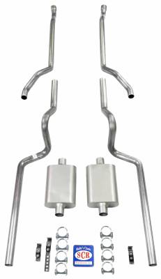 1963-1966 Chevrolet C10 Truck Exhaust System, Short bed, Small block V8, Stainless steel