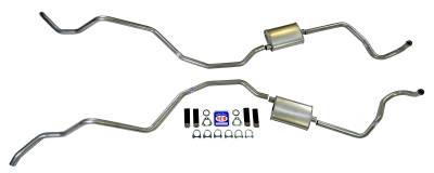 1960-1964 Chevrolet Full Size Exhaust System 2" Dual Turbo, All exc. SW/El Camino, Stainless steel