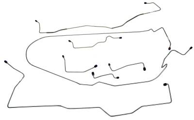 1967 Ford Mustang Complete Brake Line Set, Stainless Steel
