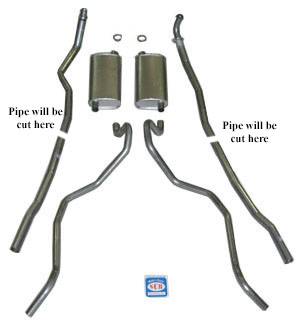Shafer's Classic - 1965-1966 Chevrolet Exhaust System 8 cyl. 283 and 327 Dual Exhaust, Small Block, 304 stainless steel - Image 2