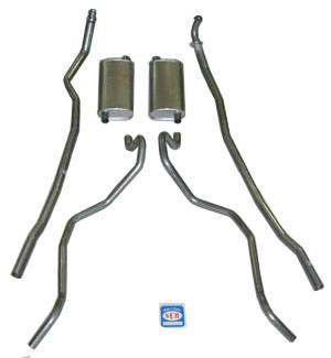 1965-1966 Chevrolet Exhaust System 8 cyl. 283 and 327 Dual Exhaust, Small Block, 304 stainless steel