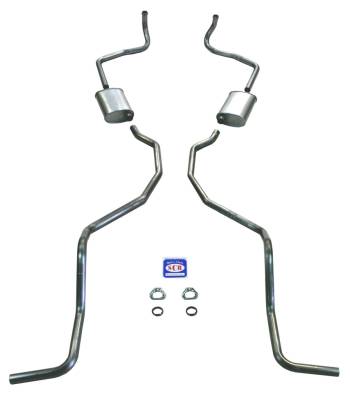 1960-1964 Chevrolet Full Size 2" Dual Turbo Exhaust System and 1960 El Camino Small block & SW, Stainless steel