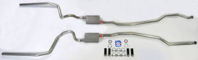1965-1966 Full Size Chevrolet 2-1/2" Dual Turbo Exhaust System Big Block w/ Hi-Perf manifolds, Stainless steel