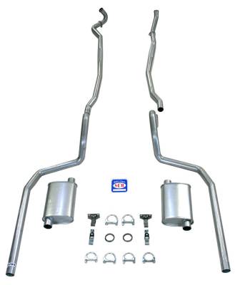 1967-1969 Full Size Chevrolet Exhaust System with Big Block and Stock Cast Iron Manifolds, Stainless steel